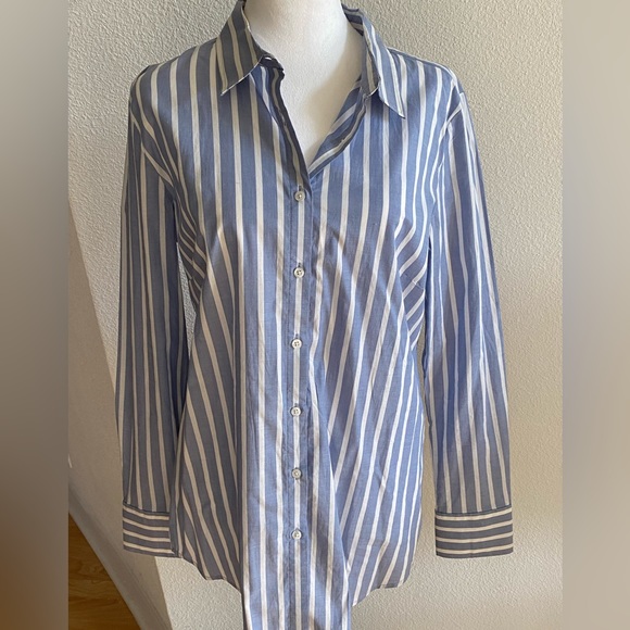 Denim Striped Blouse - Picture 1 of 2
